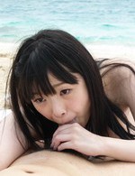 Av Schoolgirl Porn - Hina Maeda Asian gives blowjob and rubs tool with feet on beach