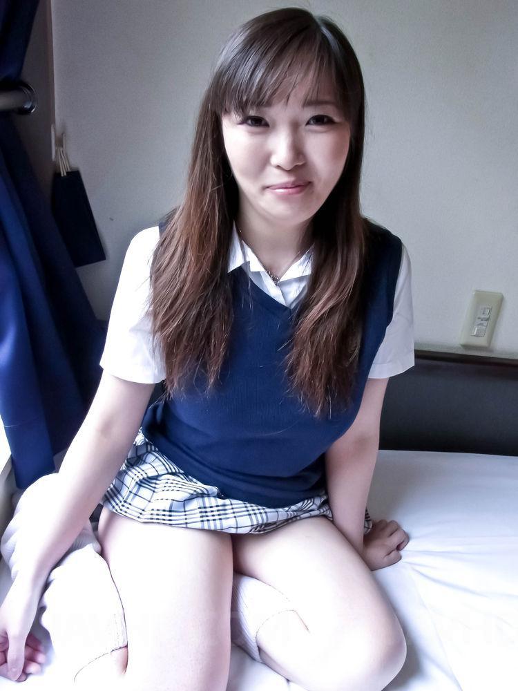 Watch porn pictures from video Haruka Ohsawa Asian takes big hooters out of  school uniform shirt